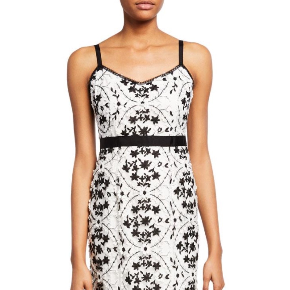 Nanette Lepore Floral Applique Lace Slip Dress